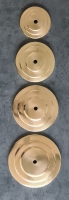 Afdekplaatje voor lampenvoet getrapt messing 75 mm