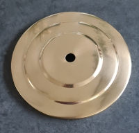 Afdekplaatje voor lampenvoet getrapt messing 85 mm